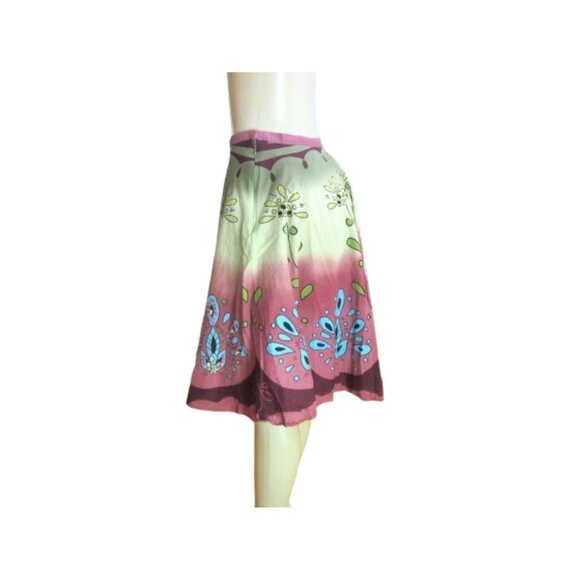 Anthropologie Lapis Floral Poodle Style Cotton Skirt w Embroidery/Beads S - Picture 3 of 6